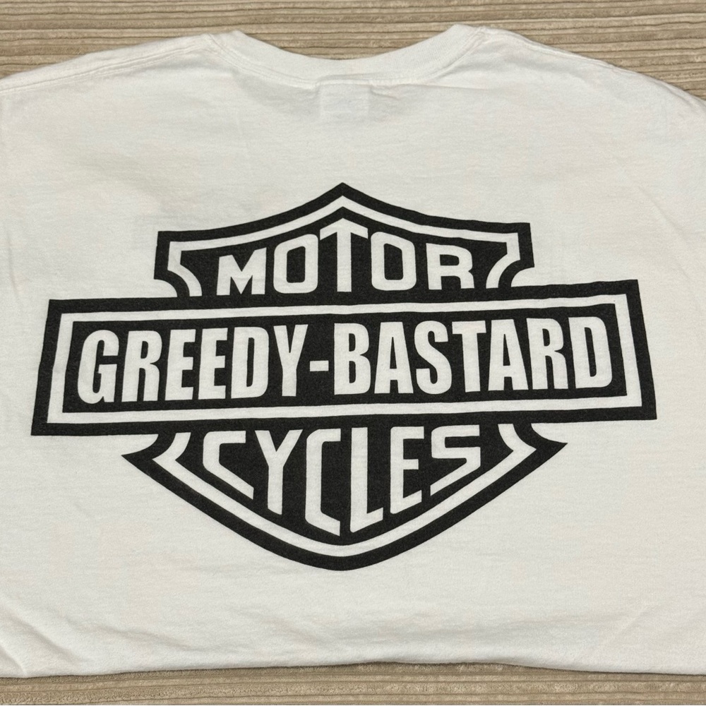 Harley Davidson Bar and Shield Greedy-Bastard Cycles Short Sleeve T-shirt